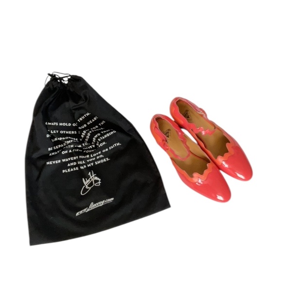 John Fluevog FAIRWAY TRIVIALIS WAVY MARY JANE Shoes Pink Orange, size 7.5 - Picture 15 of 16